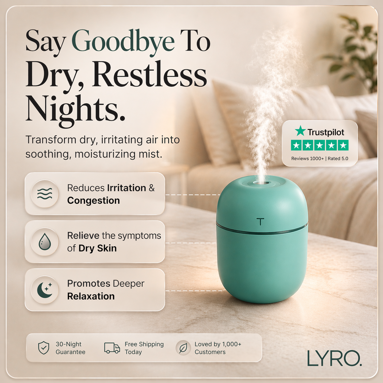 Lyro™ Ultrasonic Aroma Humidifier